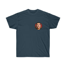 Load image into Gallery viewer, DRUM FACE t-shirt (2-sided with small logo in front)