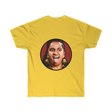 Load image into Gallery viewer, DRUM FACE t-shirt (2-sided with small logo in front)