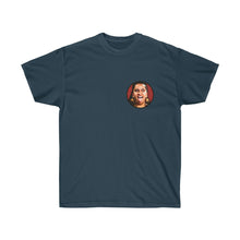 Load image into Gallery viewer, DRUM FACE t-shirt (2-sided with small logo in front)
